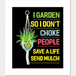 I Garden So I Dont Choke People Funny Garden Gardening Plant Posters and Art